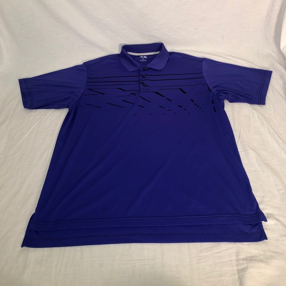 adidas Other - Men's Adidas Golf Striped Short Sleeve Polo Shirt Size XL Purple Black